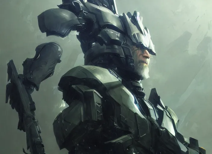 Image similar to joe biden from metal gear rising revengeance by greg rutkowski