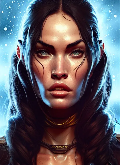 Prompt: portrait of apex legends megan fox, planet of the apes, intricate, elegant, glowing lights, highly detailed, digital painting, artstation, glamor pose, concept art, smooth, sharp focus, illustration, art by artgerm and greg rutkowski, artey freytag