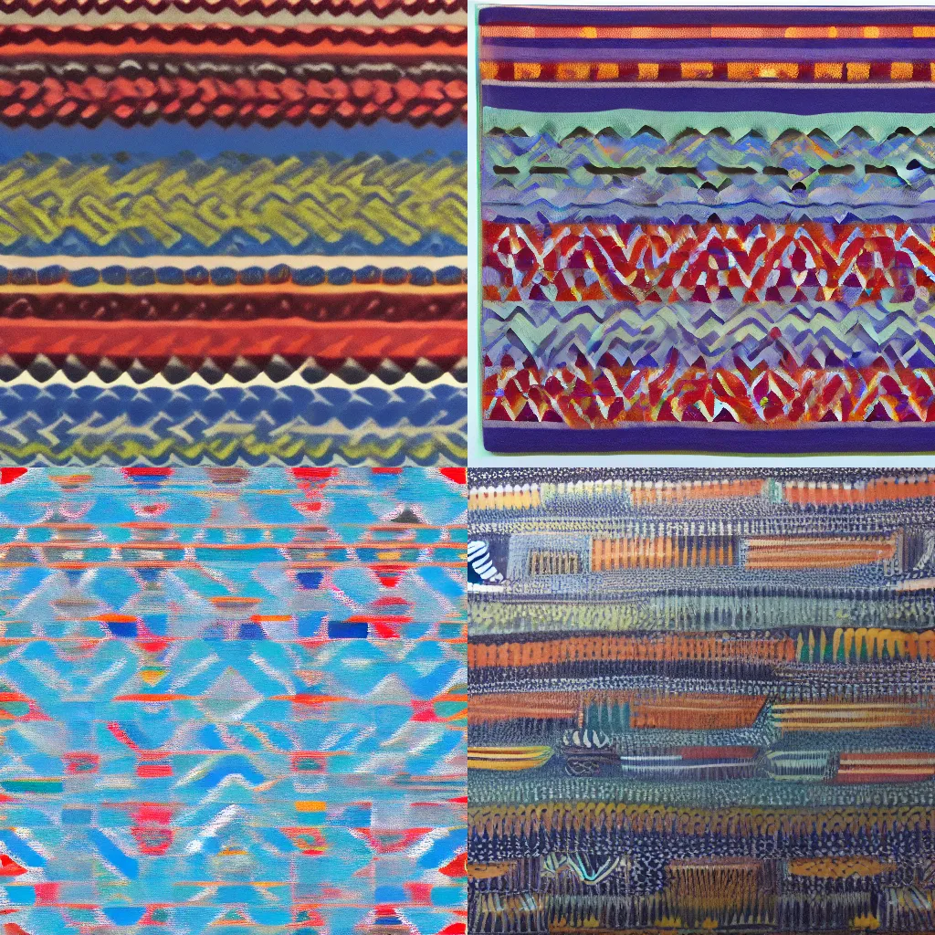 Prompt: seascape ndebele pattern