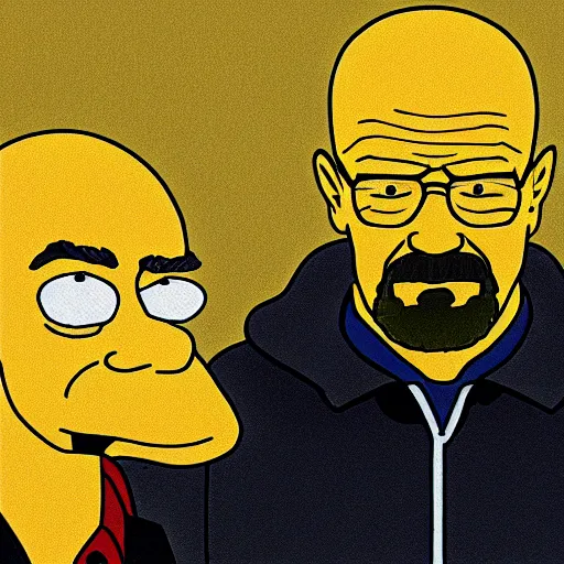 Image similar to Breaking Bad in the style of The Simpsons