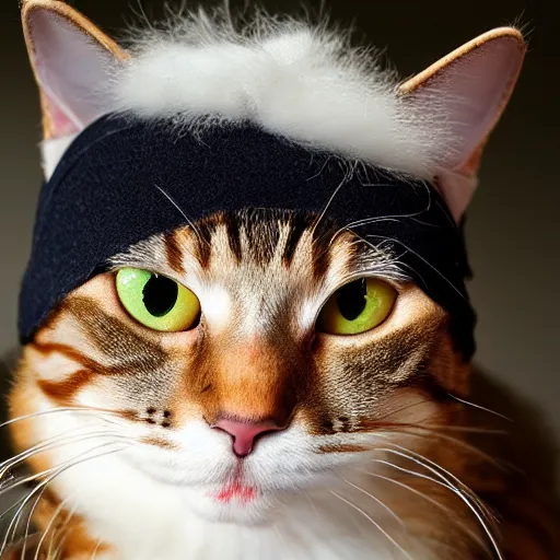 Image similar to cat styled hat highly detailed, smooth, sharp focus