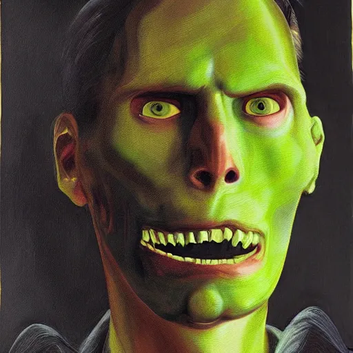 Image similar to haunting scary jerma 9 8 5, jerma super scary evil, highly detailed painting