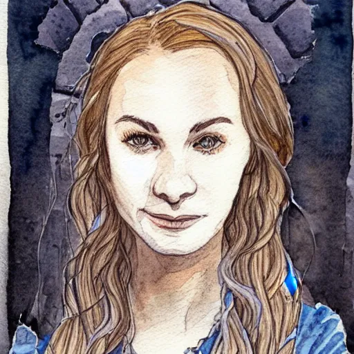 Image similar to a beautiful and very detailed character concept watercolour portrait of sanna!!!!! marin!!!!!, the young female prime minister of finland as a druidic wizard