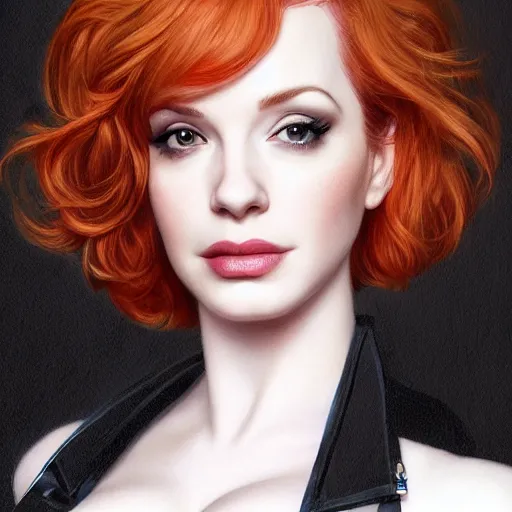 Prompt: photo of a gorgeous christina hendricks in the style of stefan kostic, realistic, professionally, professionally color graded, half body shot, leather body suit, sharp focus, 8 k high definition, insanely detailed, intricate, elegant, art by stanley lau and artgerm