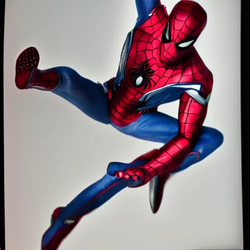 Image similar to a single iron man and spider - man hybrid, dslr, polaroid