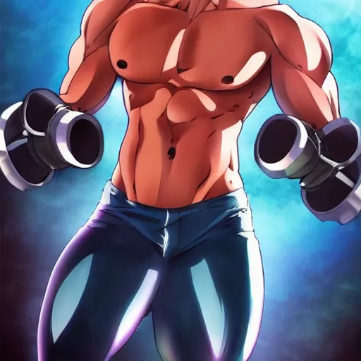 Image similar to Still of Andrew Garfield with a very muscular body type, anime art, anime style