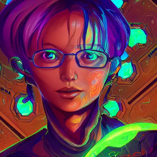 Image similar to skill magic geek inside matrix deepdream radiating a glowing aura stuff loot legends stylized digital illustration video game icon artstation lois van baarle, ilya kuvshinov, rossdraws,