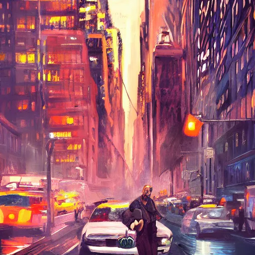 Prompt: monkeys take manhattan, dramatic painting, trending on artstation, 4 k, concept art