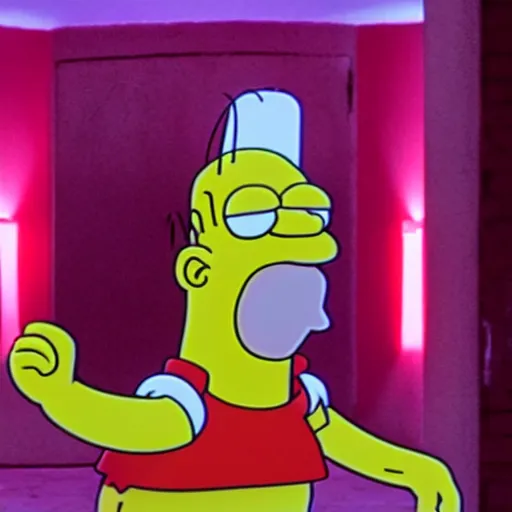 Image similar to a A still of Homer Simpson in Mandy 2018