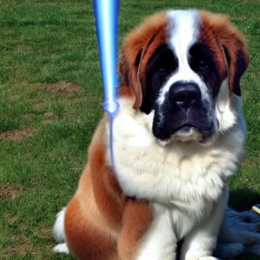 Prompt: Saint Bernard vaping