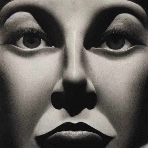 Prompt: high quality high detail portrait by man ray, hd, intense unsettling look in the eyes, photorealistic lighting