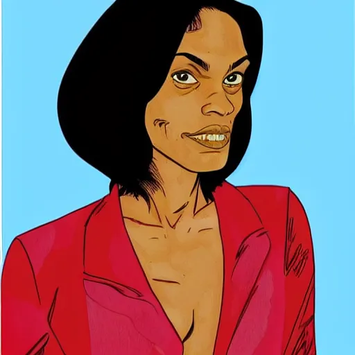 Image similar to “ rosario dawson retro minimalist portrait by jean giraud, art of moebius, sharp, smooth face, comic, 8 k ”