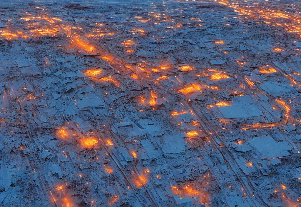 Image similar to accidentally wes anderson award - winning photograph of a norilsk russian lunar cosmic city, art by greg rutkowsky, trending on artstation, cinematic lighting, filmic grain, golden hour, detailed, 4 k