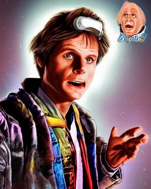 Prompt: mix of marty mcfly and doc brown