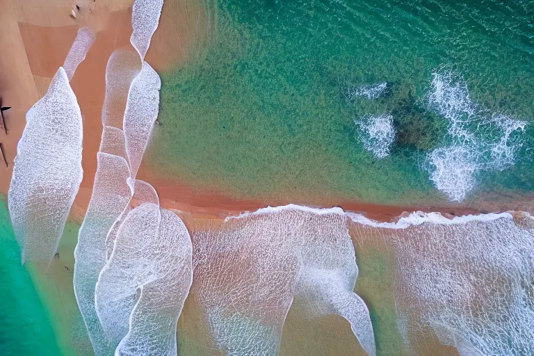 Prompt: drone shot of fire on the beach