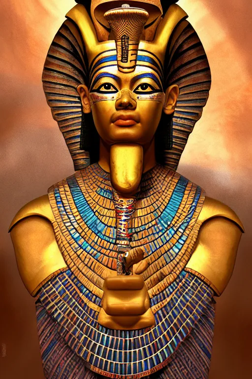 Image similar to egypt god osiris, god of the underworld, highly detailed, d & d, fantasy, highly detailed, digital painting, trending on artstation, concept art, sharp focus, illustration, global illumination, ray tracing, realistic shaded, art by artgerm and greg rutkowski and fuji choko and viktoria gavrilenko and hoang lap, sunny