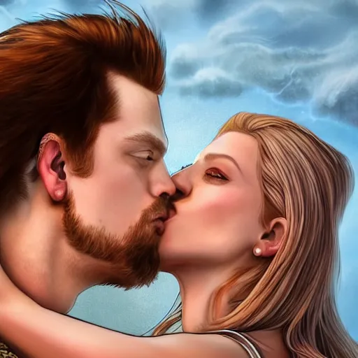 Prompt: Brock Samson and Brody Foxx intensely making out, Realistic, 4k Resolution, 8k Resolution, Detailed, Very Detailed, Highly Detailed, HD Quality, Digital Art, Trending on Artstation