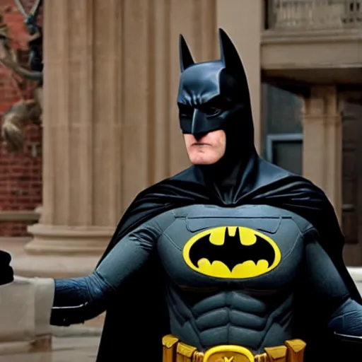 Prompt: still frame from upcoming blockbuster batman film with george washington as batman