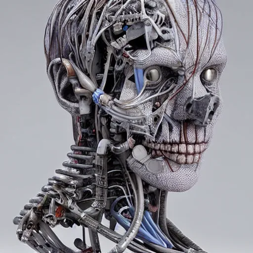 Image similar to a sculpture of anatomical cyborg