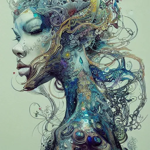 Image similar to pour painting art, watercolor, pen and ink, intricate lines, elegant, extreme detail, smooth, sharp focus, art by james jean, ross tran