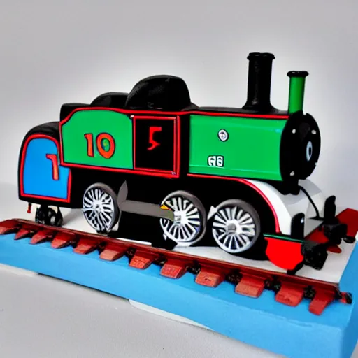 Image similar to thomas the tank engine painted in pearlescent white