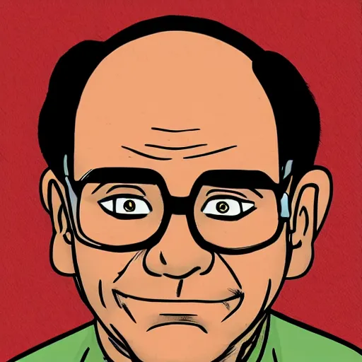 Image similar to George Costanza, comic strip style, portrait, by Bill Watterson