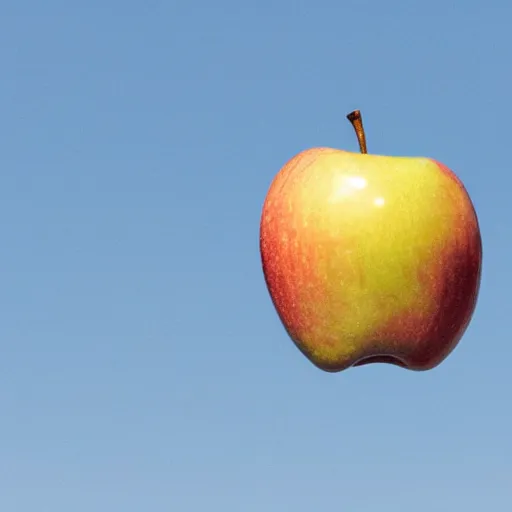 Image similar to an apple floating