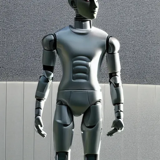 Image similar to a realistic detailed photo of a guy who is an attractive humanoid who is half robot and half humanoid, who is a male android, soccer player martin ødegaard, shiny skin, posing like a statue, blank stare, by the pool, on display, showing off his muscles, humanoid robot, frozen ice statue