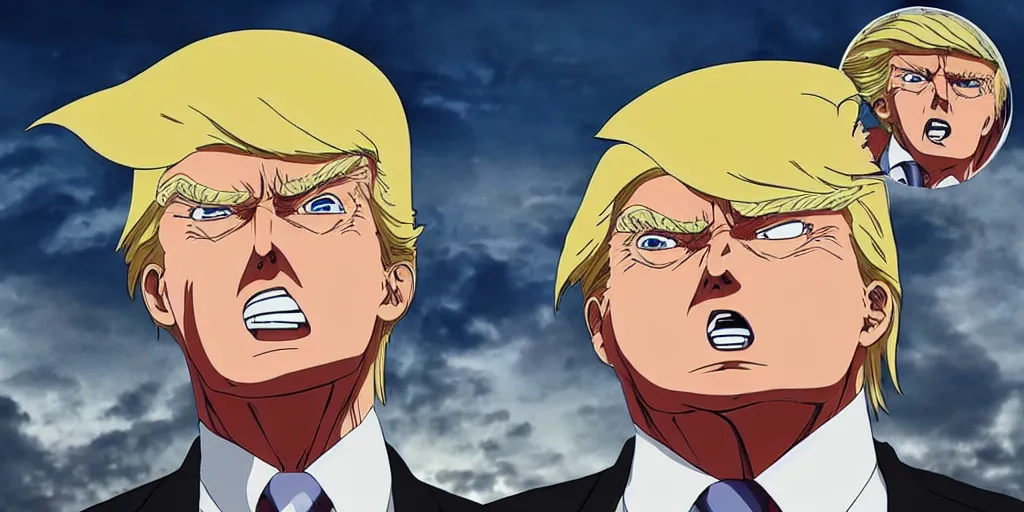 Prompt: “ donald trump as a pure titan from the anime, attack on titan, shingeki no kyojin ”