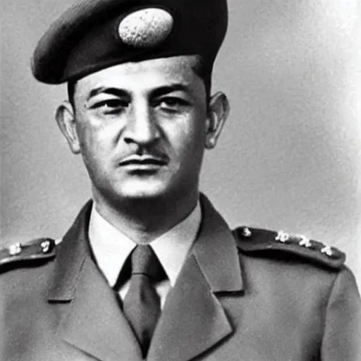 Prompt: masoud barzani in ww 2 coloured image