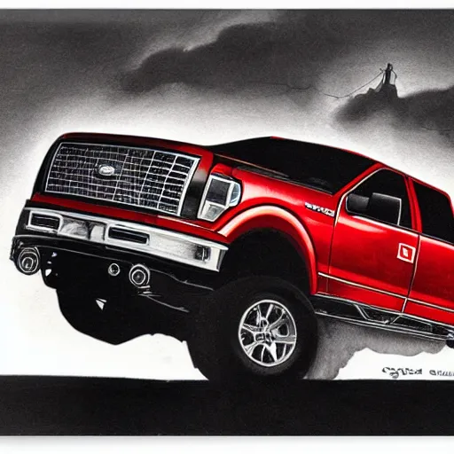 Image similar to red ford f - 1 5 0 by graham ingels, stephen gammell, tsutomu nihei