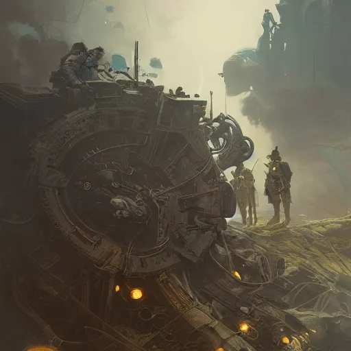 Image similar to world war one era mech, intricate, highly detailed, digital painting, artstation, concept art, smooth, sharp focus, illustration, unreal engine 5, 8 k, art by artgerm and greg rutkowski and alphonse mucha