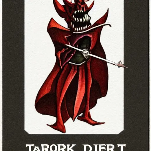 Prompt: tarrot card of an evil dark demon