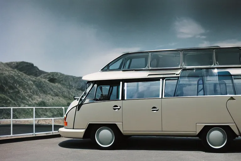 Image similar to designed by giorgetto giugiaro futuristic concept vw safari bus porsche, ektachrome photograph, volumetric lighting, f 8 aperture, cinematic eastman 5 3 8 4 film