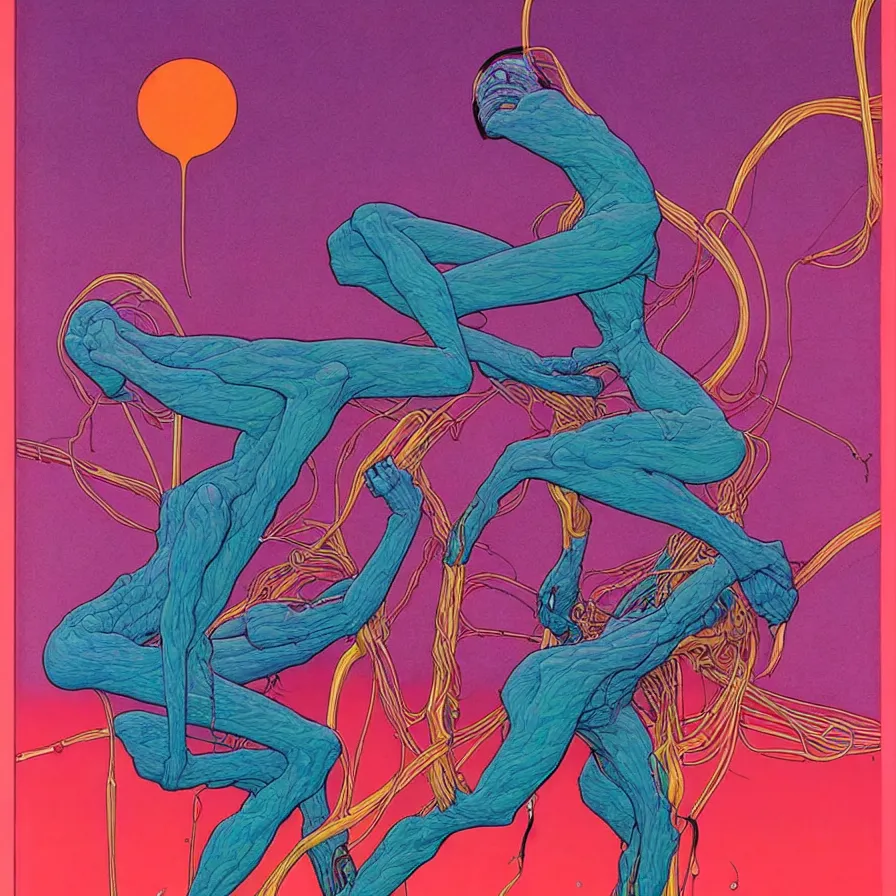 Prompt: ( ( ( ( despair ) ) ) ) by mœbius!!!!!!!!!!!!!!!!!!!!!!!!!!!, overdetailed art, colorful, artistic record jacket design