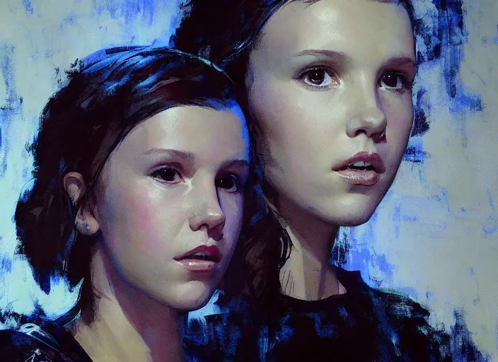 Image similar to a highly detailed beautiful portrait of millie bobby brown by yoji shinkawa, by gregory manchess, james gurney, james jean