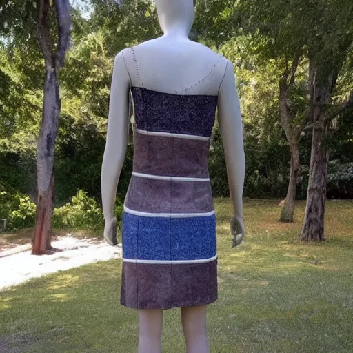 Image similar to a dress made out of stone rock fabric