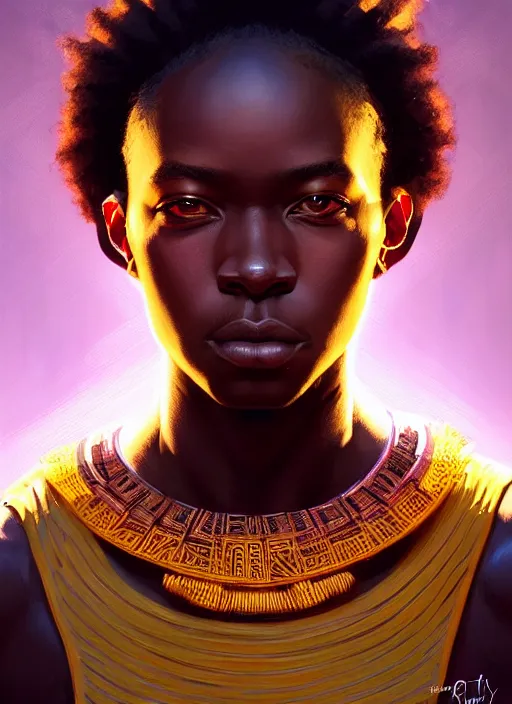 Image similar to symmetry!! portrait of apex legends african man, intricate, elegant, glowing lights, highly detailed, digital painting, artstation, glamor pose, concept art, smooth, sharp focus, illustration, art by artgerm and greg rutkowski, artey freytag