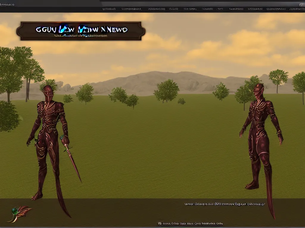 Image similar to cg gui, main menu of newworld online