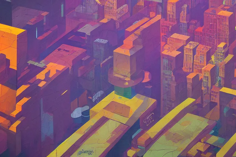 Image similar to bank of the cry,in the style of Naohisa Inoue and Angus McKie,trending on artstation, atmospheric closeup view street art , cubism , concept art, Pixar , divisionism