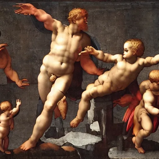 Prompt: an argument on twitter, by michelangelo