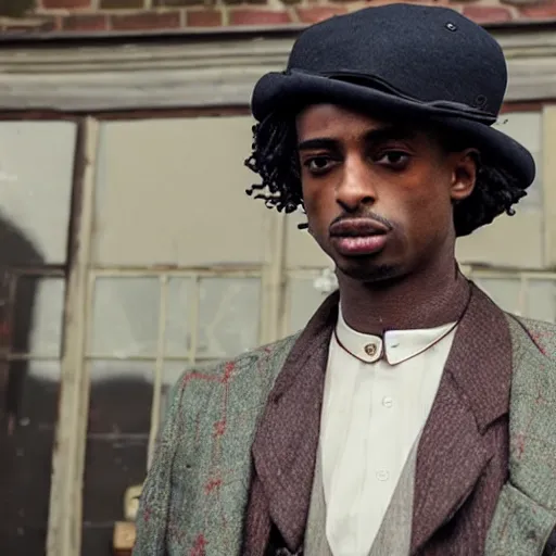 Image similar to playboi carti in peaky blinders 4 k the detailed super realistic