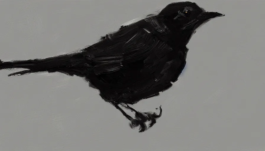 Prompt: little black bird, creativity, oil painting by jama jurabaev, extremely detailed, brush hard, artstation, for aaa game, high quality, brush stroke