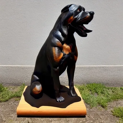 Image similar to ROTTWEILER wooden statue