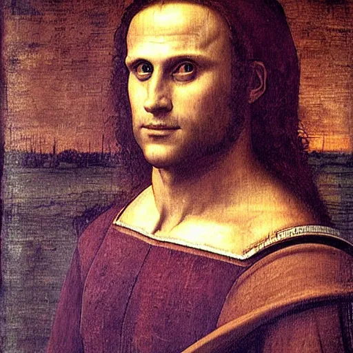 Prompt: Renaissance painting of Macron by Leonardo da Vinci
