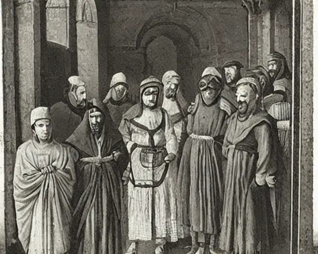 Prompt: photo of people from 13th century