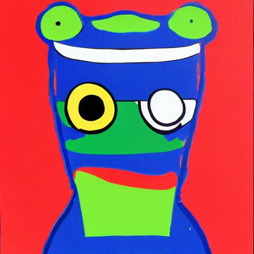 Image similar to a frog, pop art style, by Jasper Johns