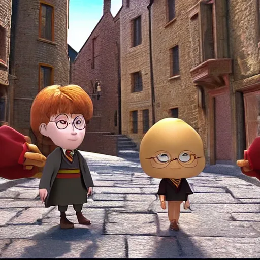 Image similar to harry potter and the sorcerer's stone, animated by pixar in 3 d hd