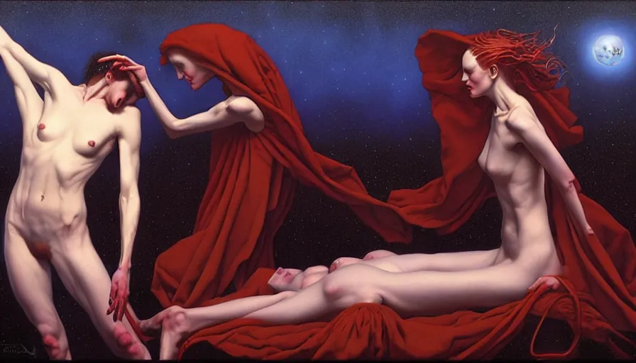 Image similar to the two complementary forces that make up all aspects and phenomena of life, by Gerald Brom,