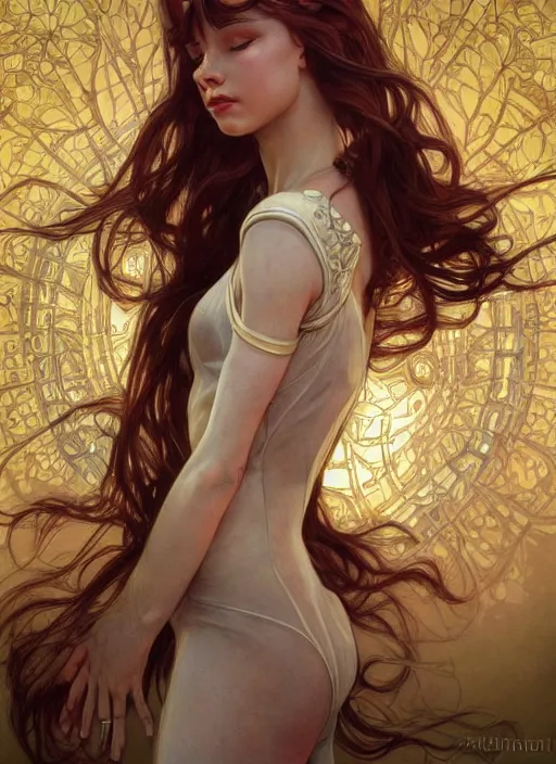 Image similar to ultra realistic illustration, ballerina, sci - fi, fantasy, intricate, elegant, highly detailed, digital painting, artstation, concept art, smooth, sharp focus, illustration, art by artgerm and alphonse mucha